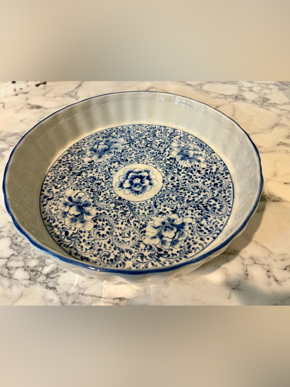 Pier 1 Blue and White Floral Ceramic Baking Dish